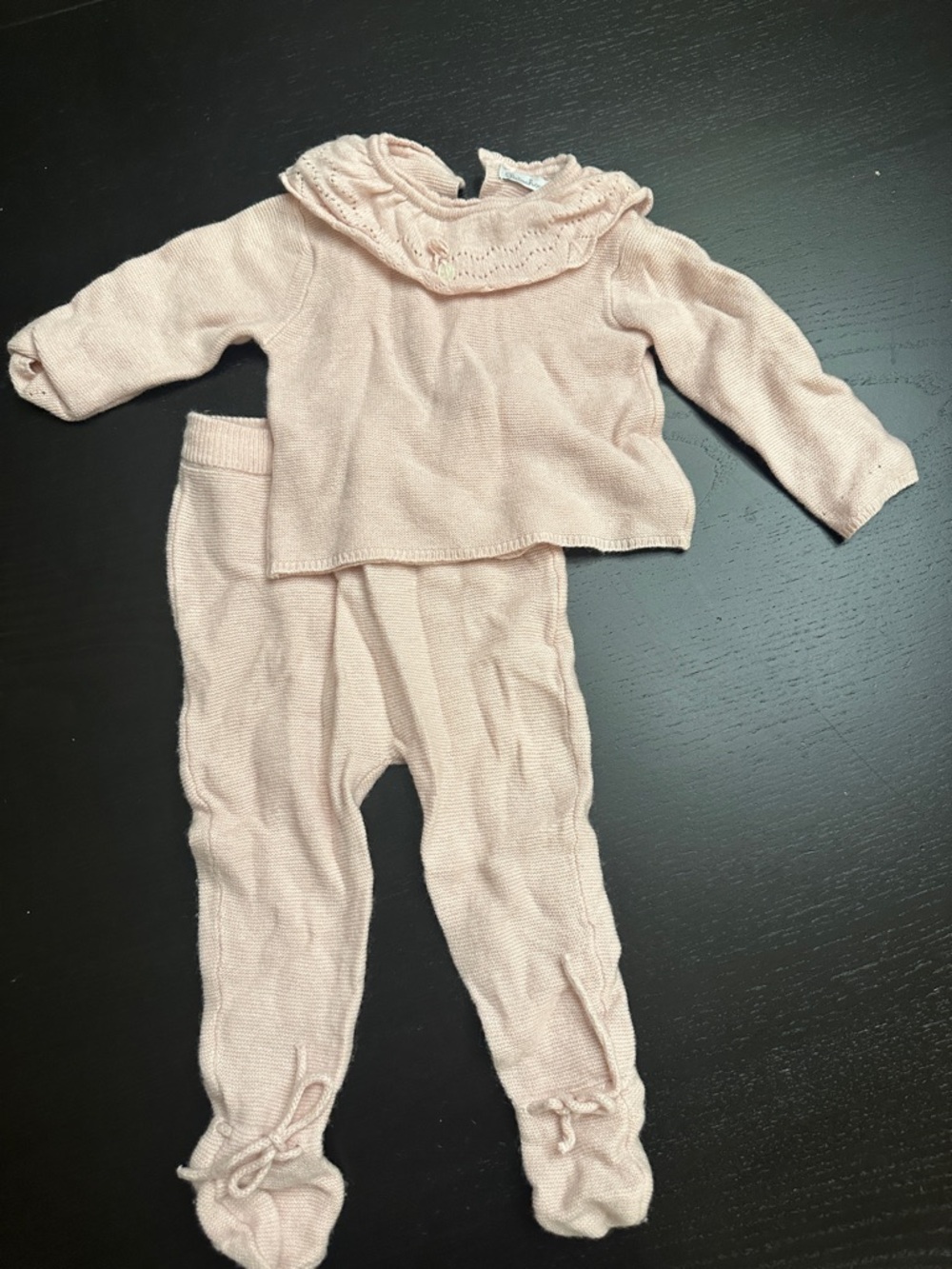 Baby Knit Matching Set in Light Pink - Cozy Two-Piece Outfit